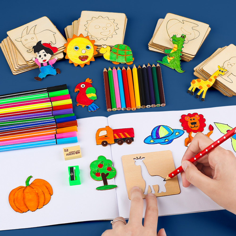 Set Montessori pentru desen - 40 de șabloane